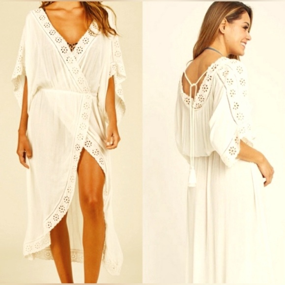 NWT SURF GYPSY Eyelet Maxi Dress Swim Cover-Up size S - Picture 1 of 13